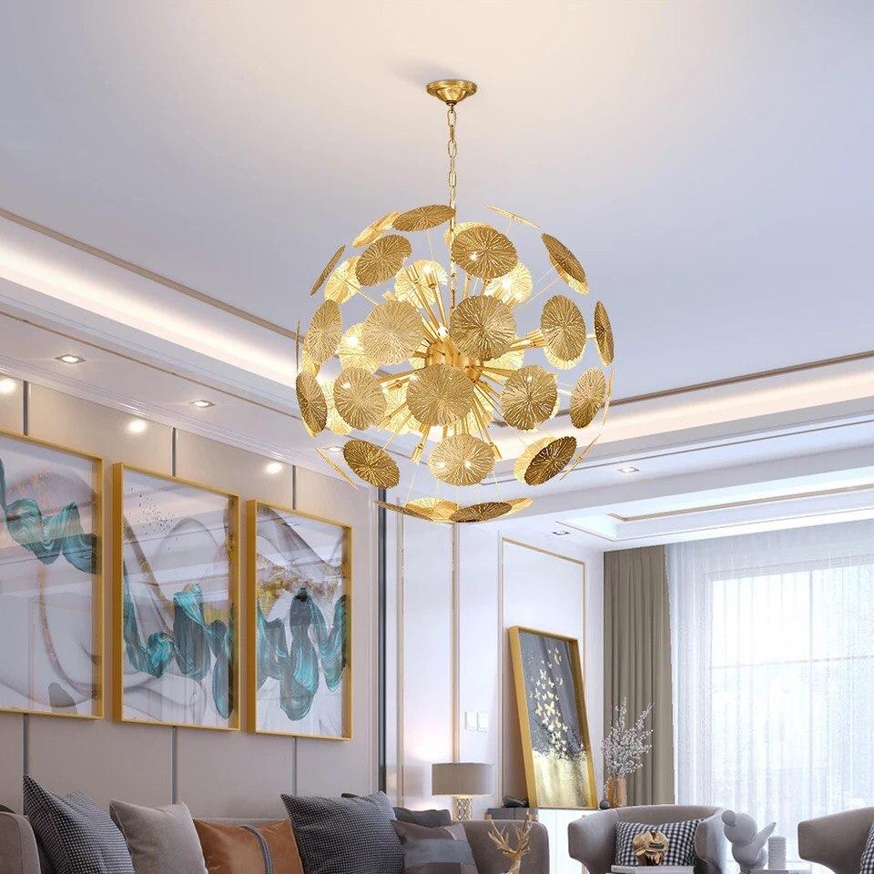 Gold Copper Spherical Chandelier - Image 4