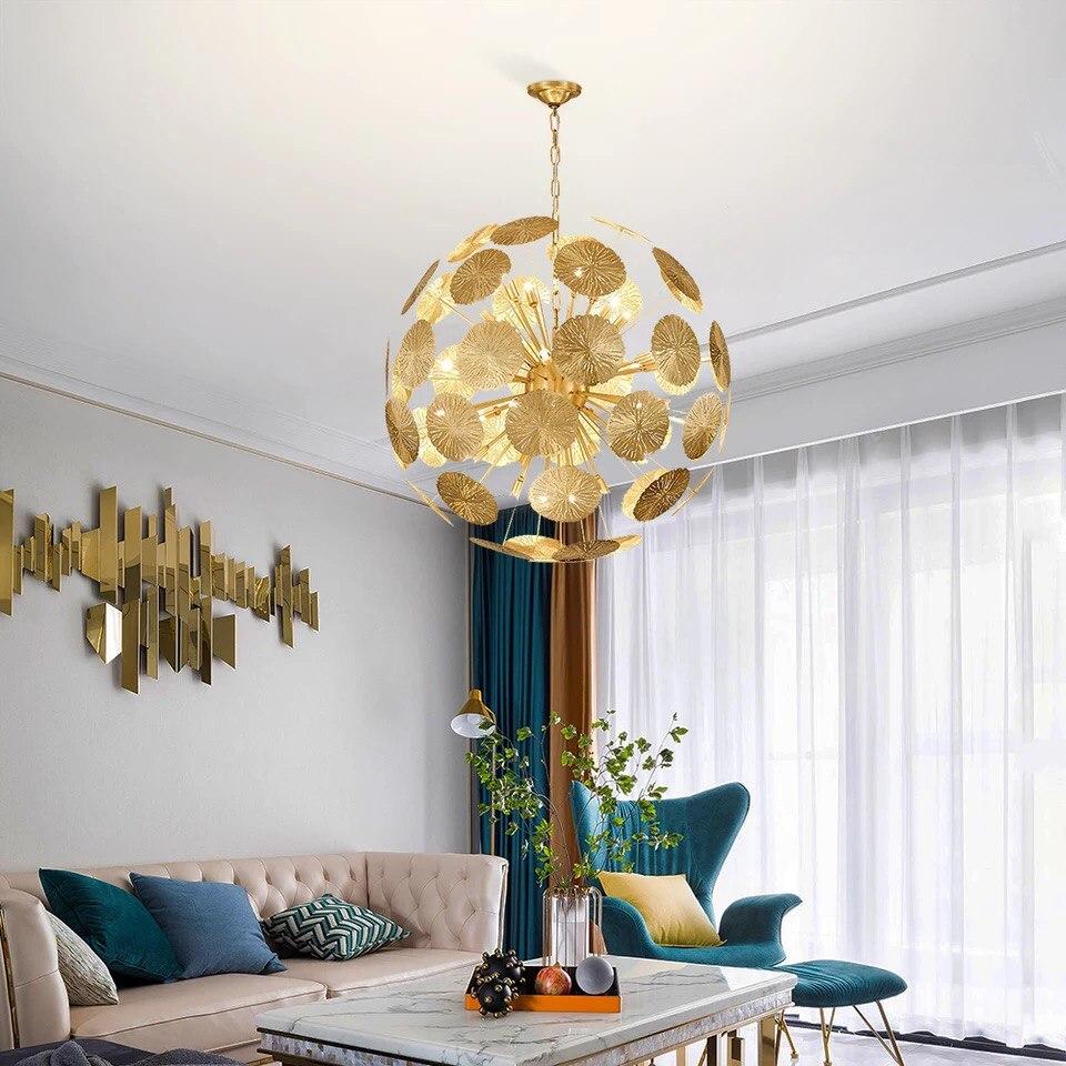 Gold Copper Spherical Chandelier - Image 3