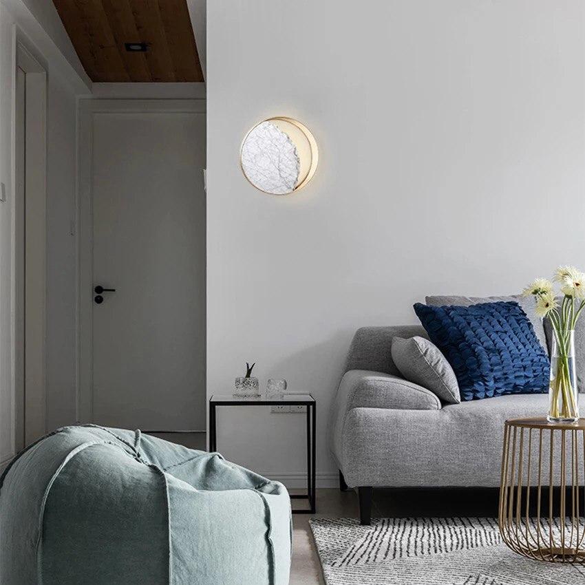 Round Marble Design Wall Lamp - Image 6