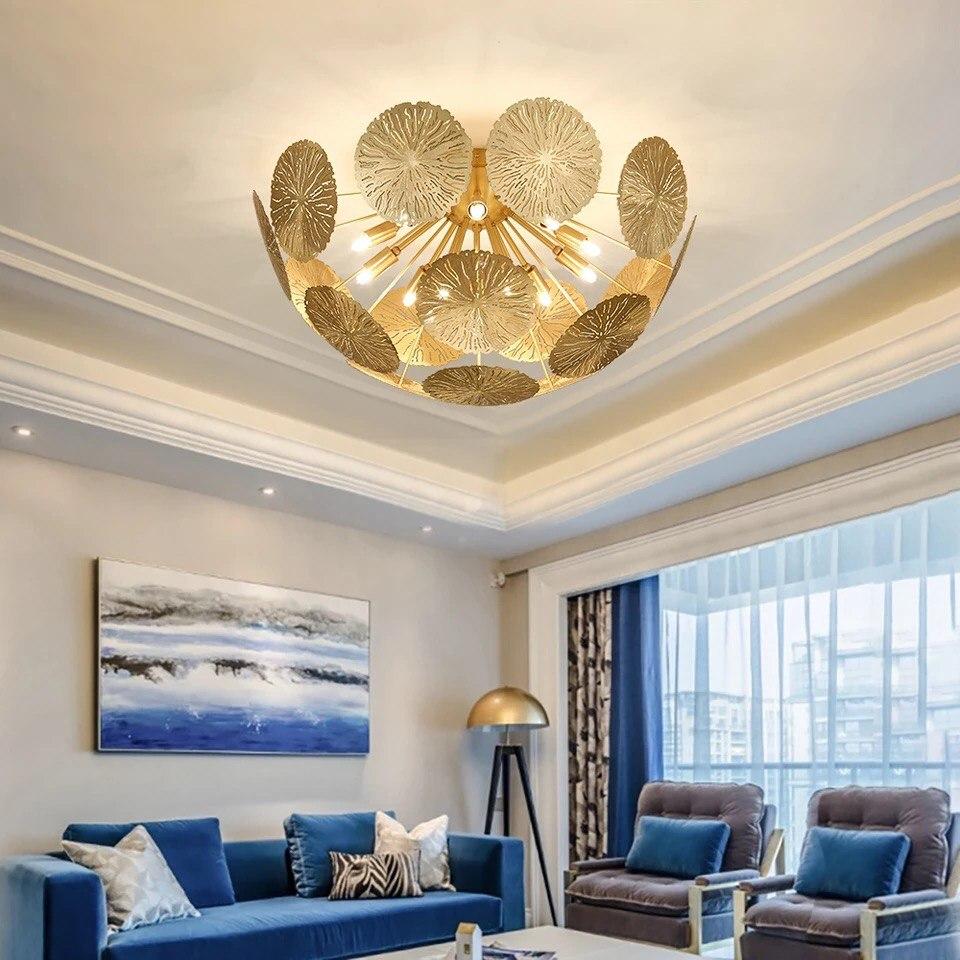 Gold Flower-like Hemisphere Chandelier