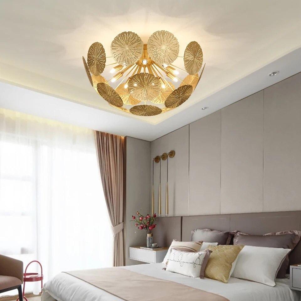 Gold Flower-like Hemisphere Chandelier - Image 3