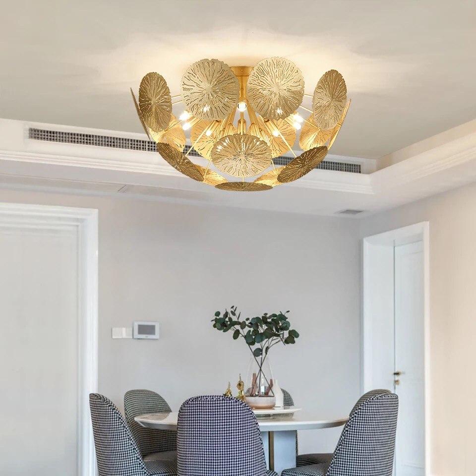 Gold Flower-like Hemisphere Chandelier - Image 4