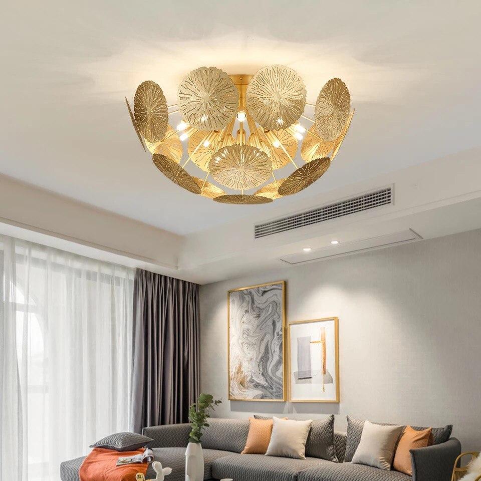 Gold Flower-like Hemisphere Chandelier - Image 6