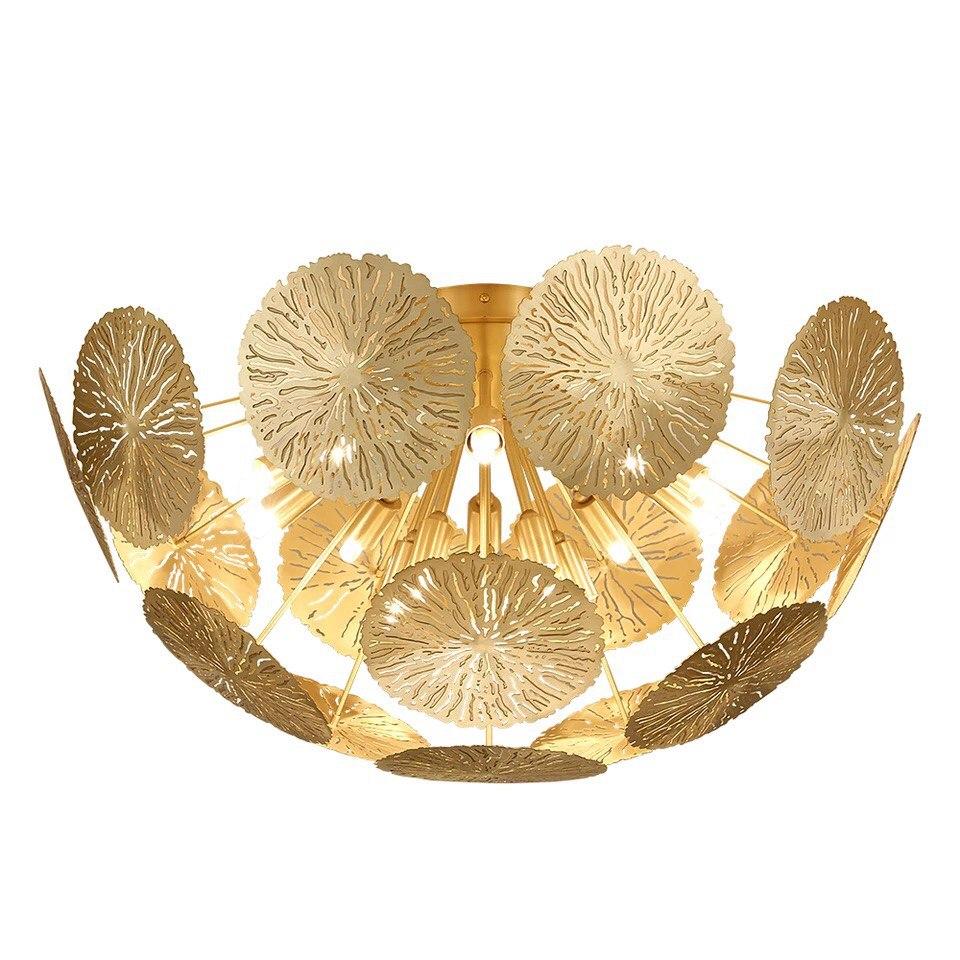 Gold Flower-like Hemisphere Chandelier - Image 2