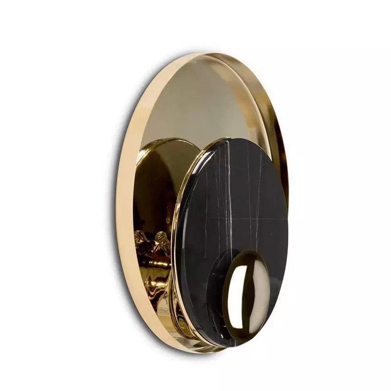 Creative Round Golden Stone Wall light - Image 6