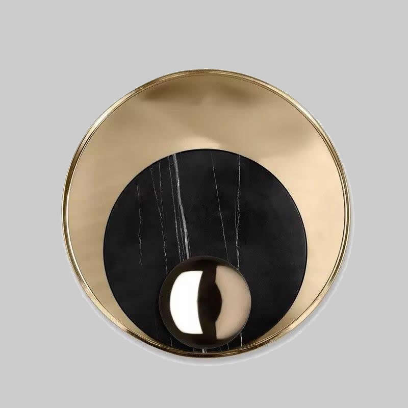 Creative Round Golden Stone Wall light