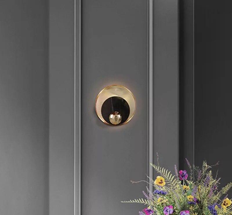 Creative Round Golden Stone Wall light - Image 5