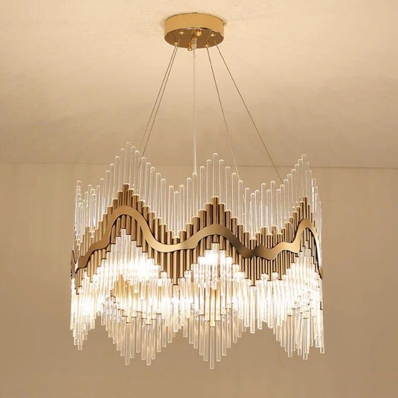 Manggic Led Crystal Rod Pendant Light
