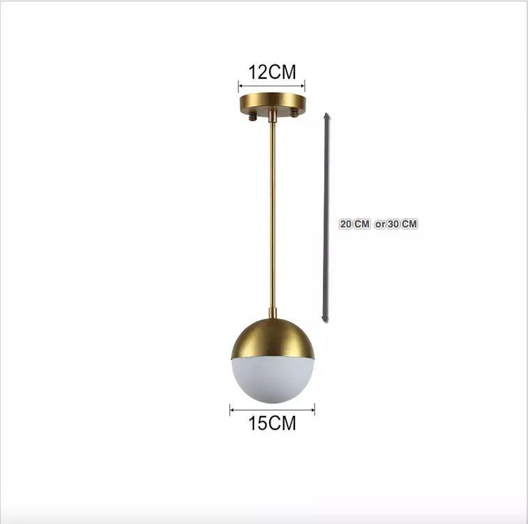 Brass Glass Ball LED Pendant Lights - Image 3
