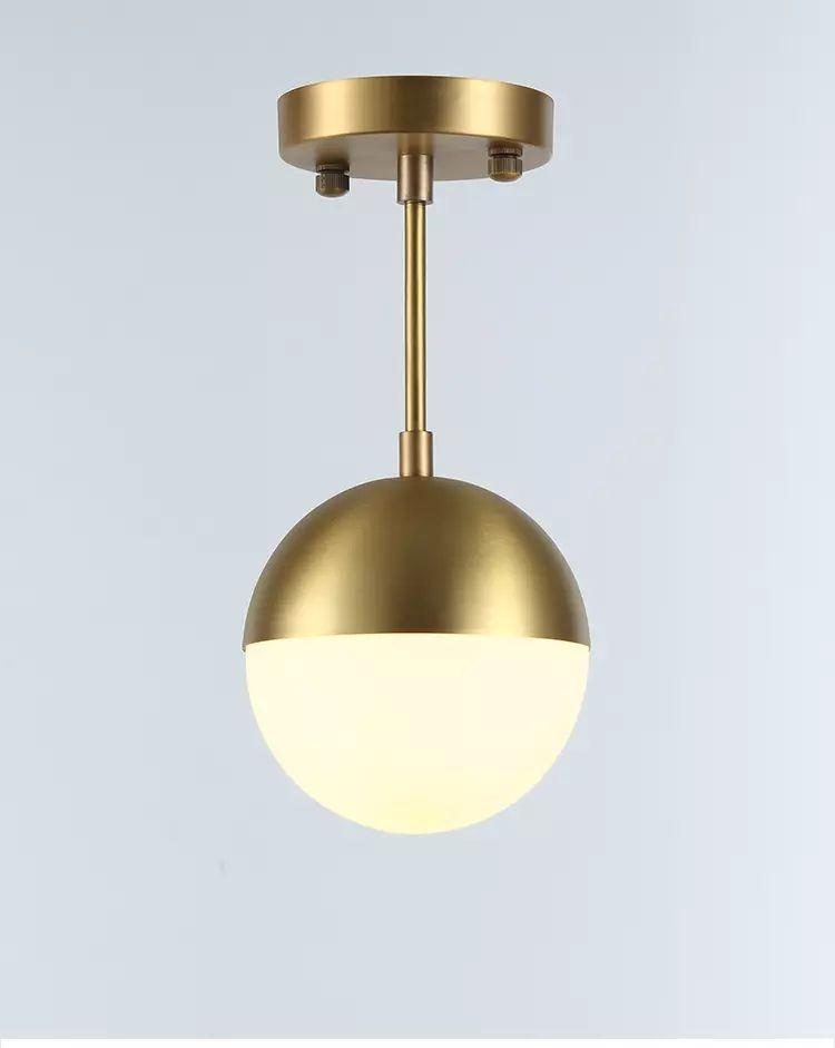 Brass Glass Ball LED Pendant Lights - Image 4