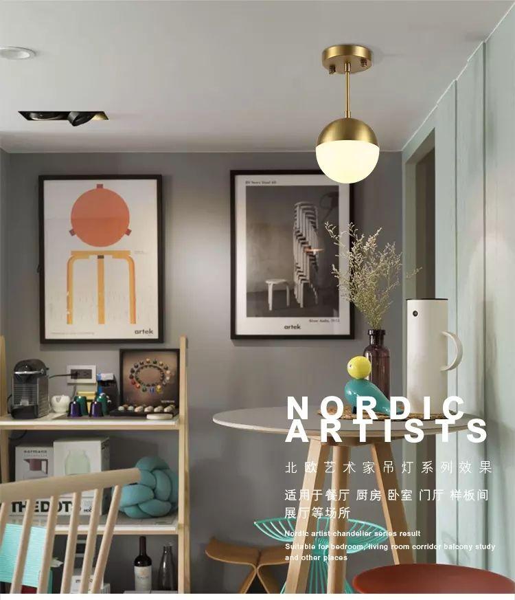 Brass Glass Ball LED Pendant Lights - Image 5