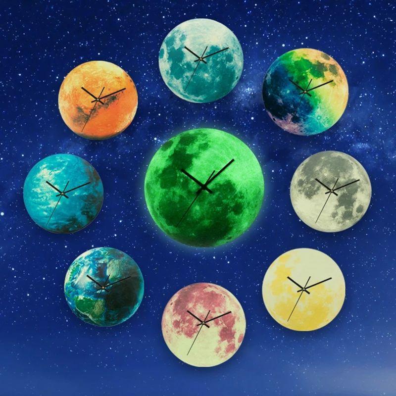 Creative Luminous Moon Design Wall Clock