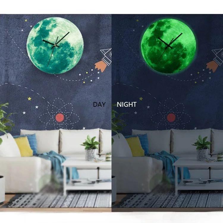Creative Luminous Moon Design Wall Clock - Image 10