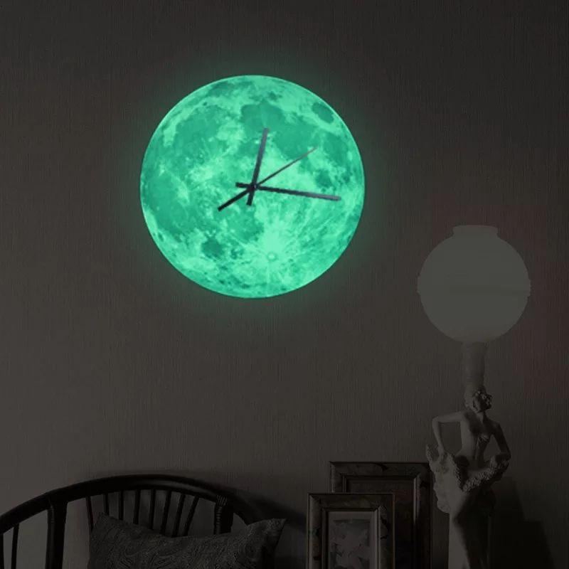 Creative Luminous Moon Design Wall Clock - Image 4