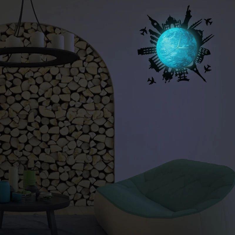 Creative Luminous Moon Design Wall Clock - Image 9