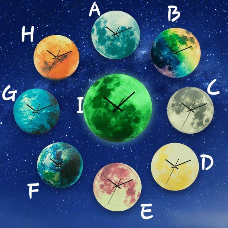 Creative Luminous Moon Design Wall Clock - Image 11
