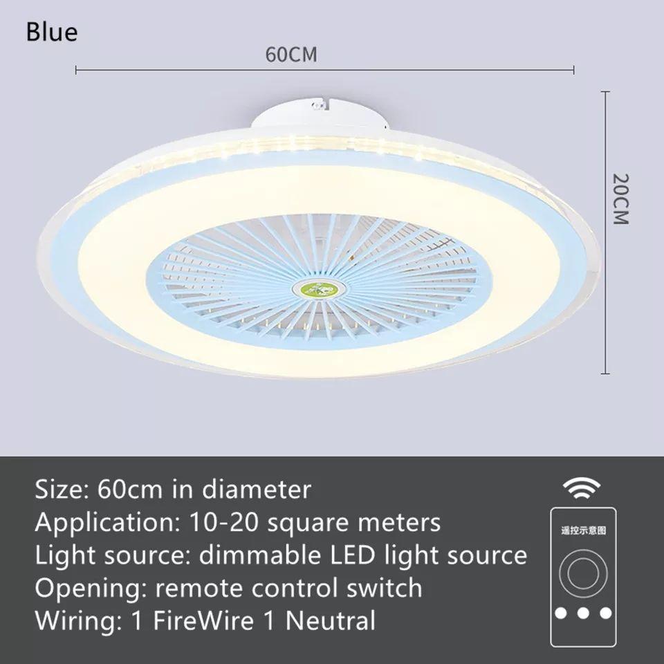 Round Modern Ceiling Fan with Dimmable LED Light - Image 4