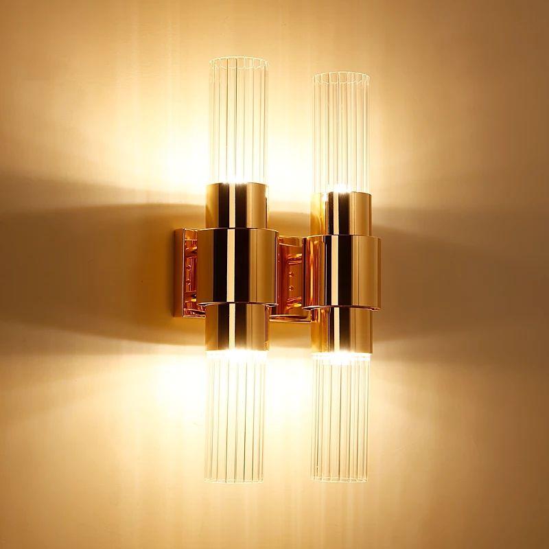 Modern Wall Golden Glass LED Lamp
