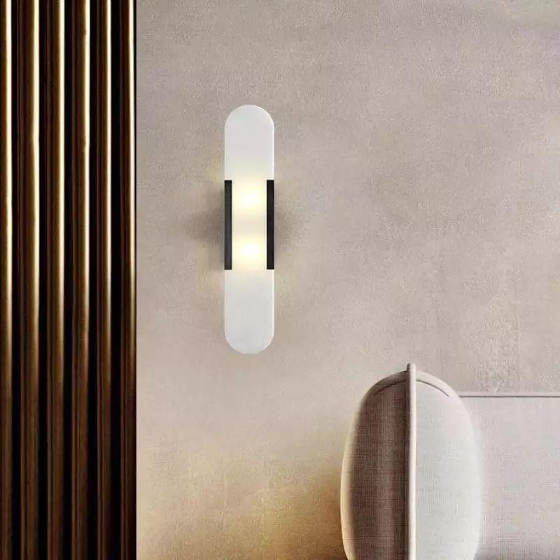 Post-modern Creative Natural Marble Wall LED Lamp - Image 2