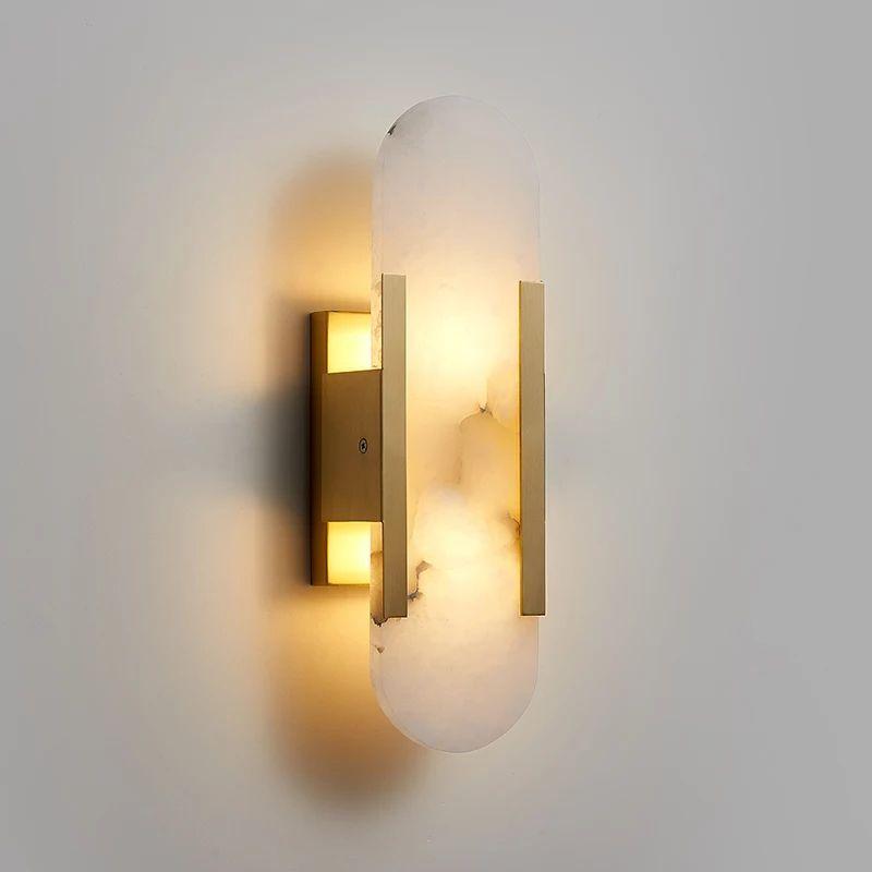 Post-modern Creative Natural Marble Wall LED Lamp - Image 9