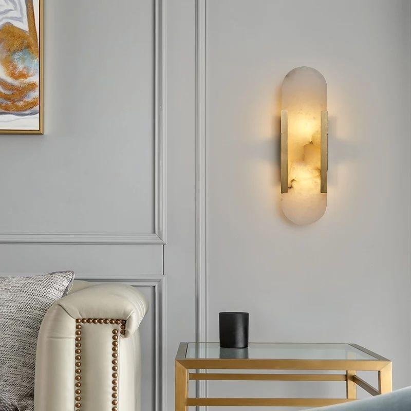 Post-modern Creative Natural Marble Wall LED Lamp - Image 8