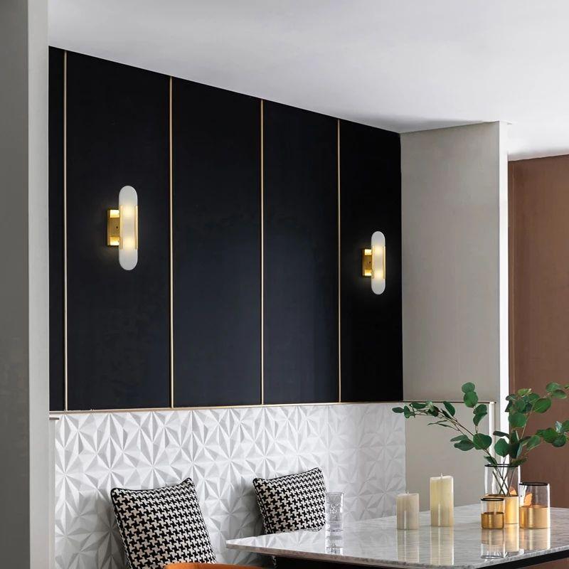 Post-modern Creative Natural Marble Wall LED Lamp