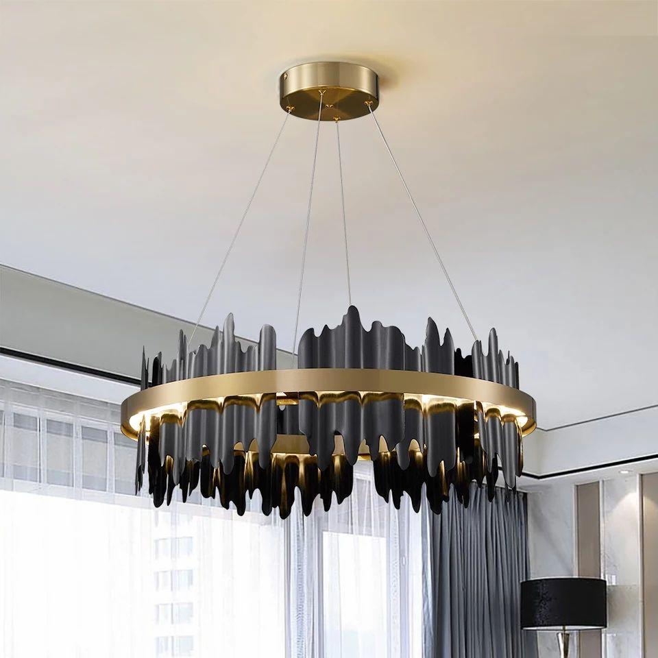 Modern Round Copper Chandelier Light - Image 5