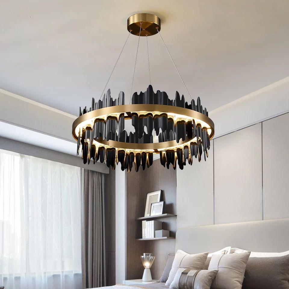 Modern Round Copper Chandelier Light - Image 6