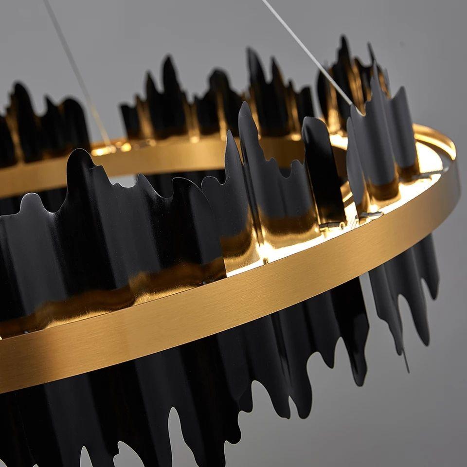 Modern Round Copper Chandelier Light - Image 2