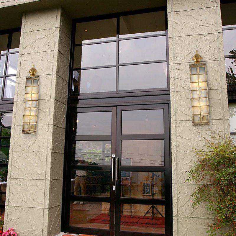 Outdoor European Waterproof Copper Glass Wall Lamp