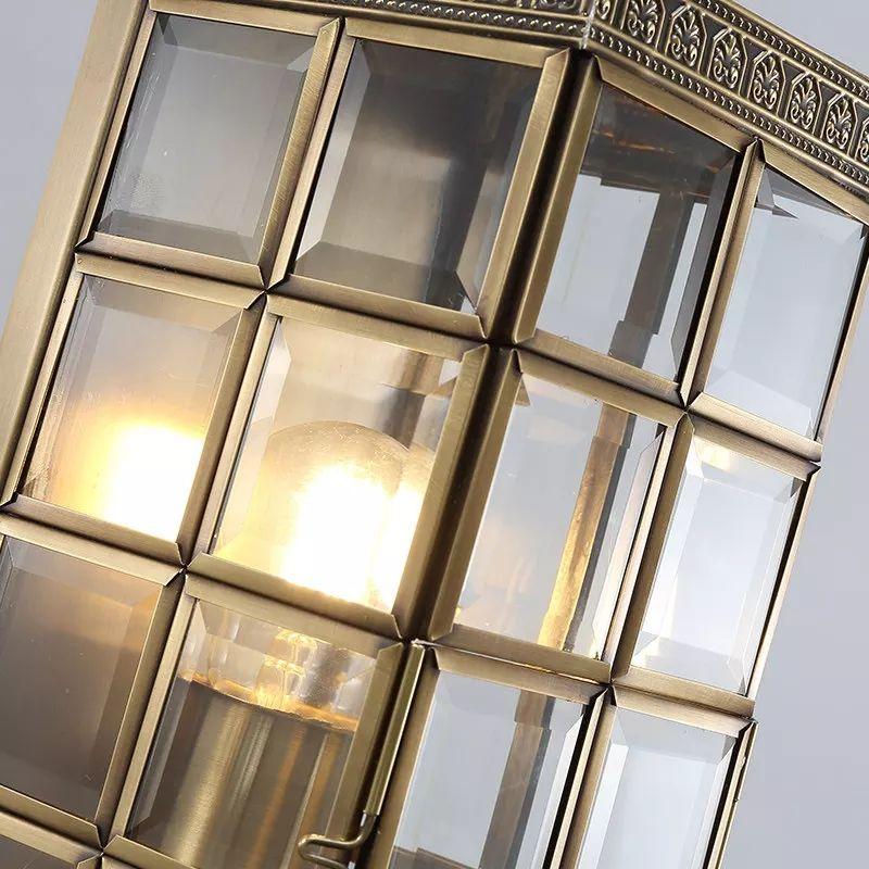 Outdoor European Waterproof Copper Glass Wall Lamp - Image 7