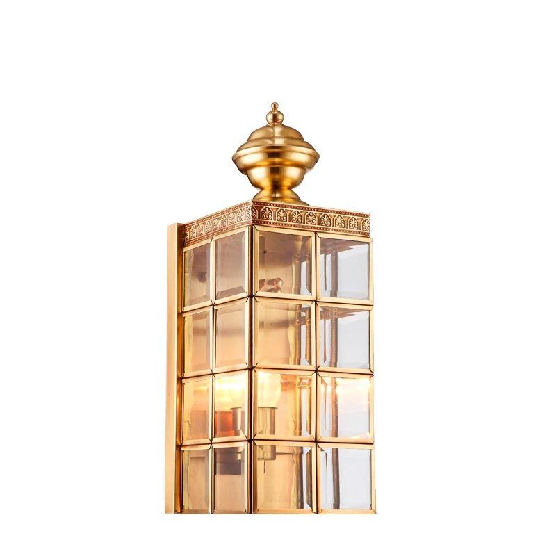 Outdoor European Waterproof Copper Glass Wall Lamp - Image 6