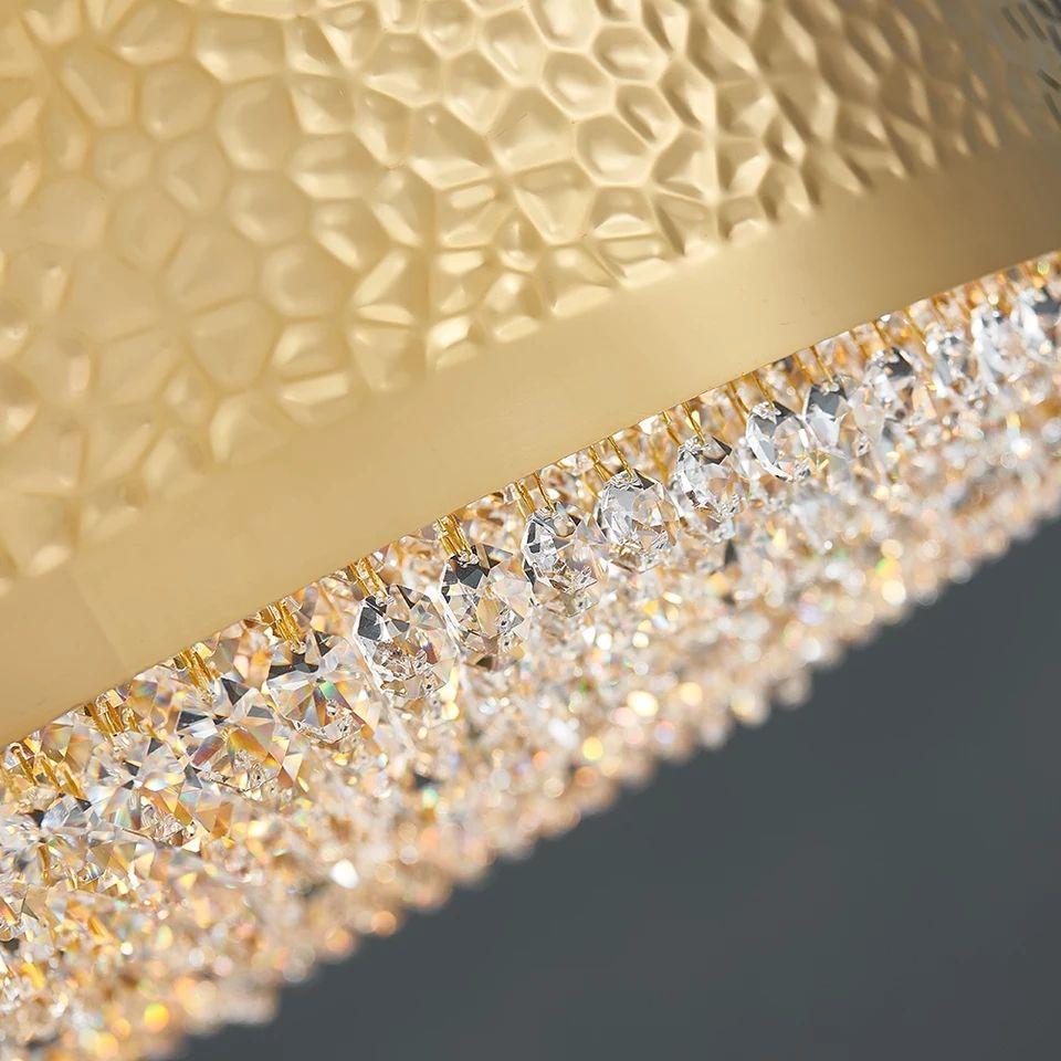 New Modern Round Gold Crystal LED Chandelier - Image 4