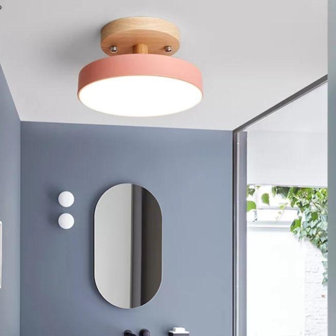 Macaron Modern Round Wooden LED Ceiling Lamp - Image 7