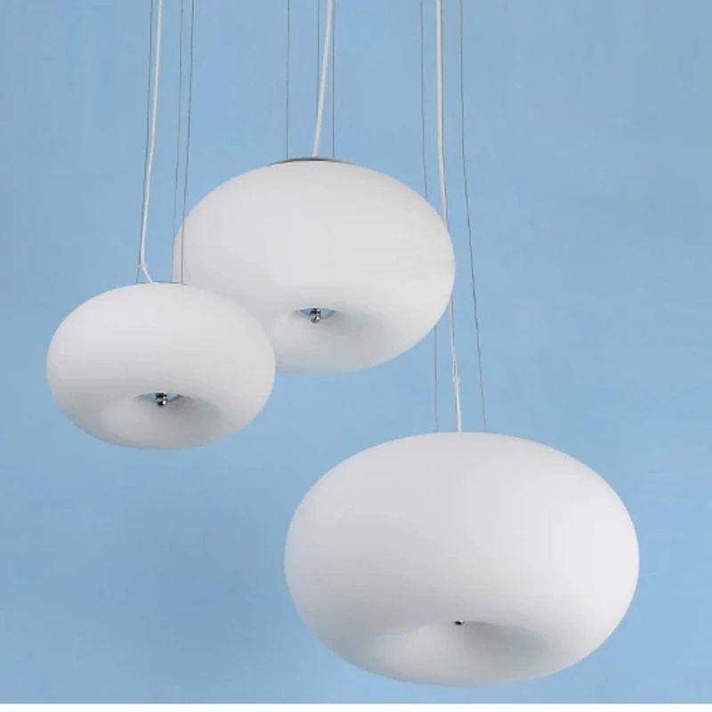 Creative Doughnut-shaped White Glass Pendant Light - Image 6