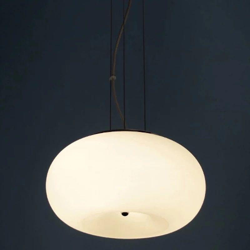 Creative Doughnut-shaped White Glass Pendant Light - Image 2
