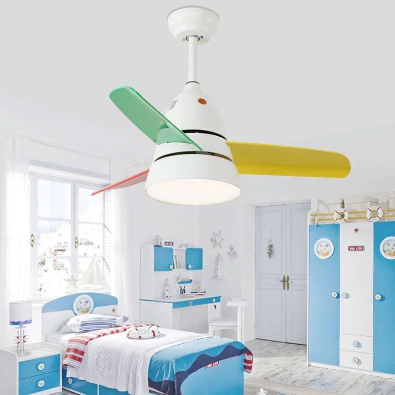 Colorful Modern Nordic Macaron Ceiling Fan Lamp