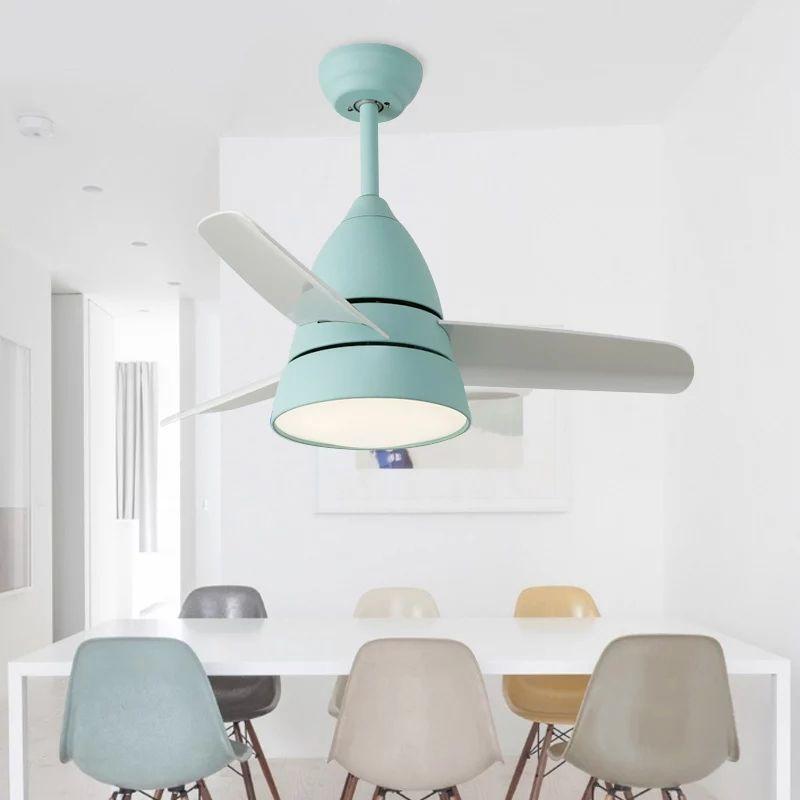 Colorful Modern Nordic Macaron Ceiling Fan Lamp - Image 4