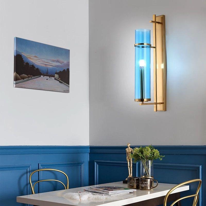 Decorative Blue Glass Wall Light - Image 2