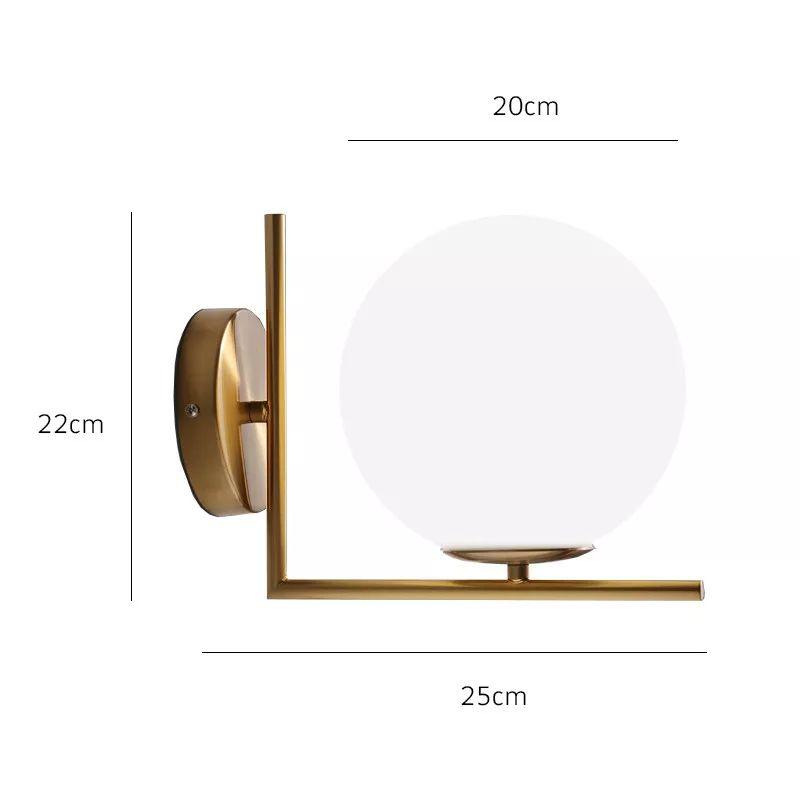 Nordic Metal White Glass Ball-shaped LED Wall Light - Image 4