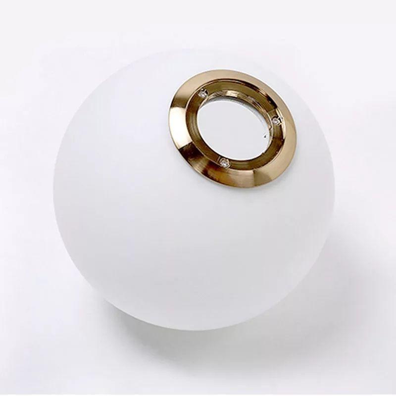 Nordic Metal White Glass Ball-shaped LED Wall Light - Image 3