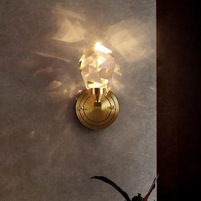 Modern Copper Large Crystal Wall Lamp - Image 9