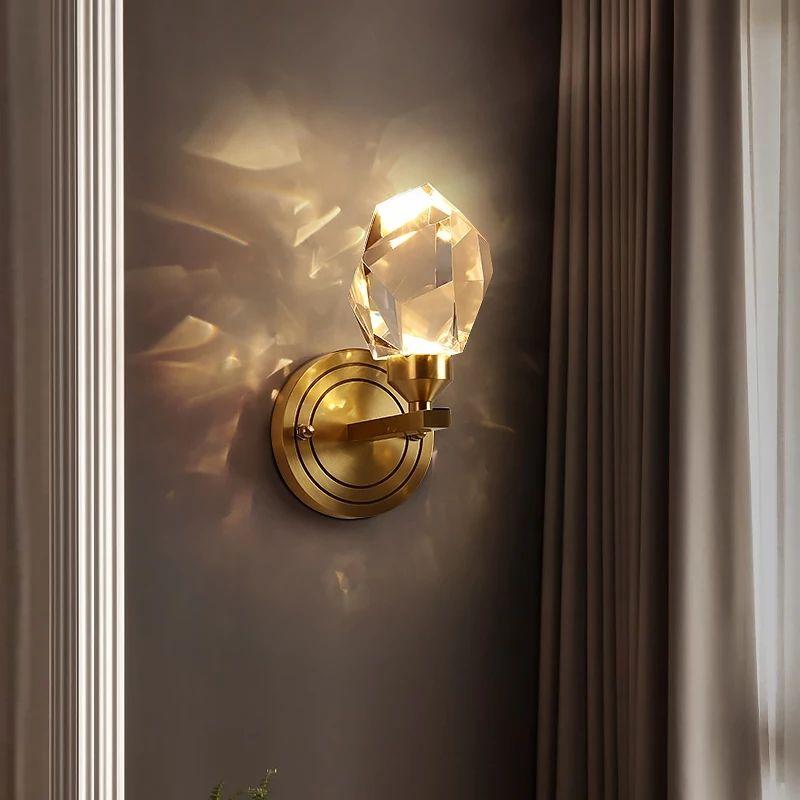 Modern Copper Large Crystal Wall Lamp - Image 7