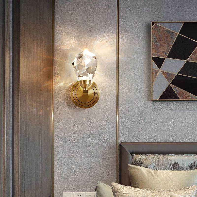Modern Copper Large Crystal Wall Lamp - Image 5