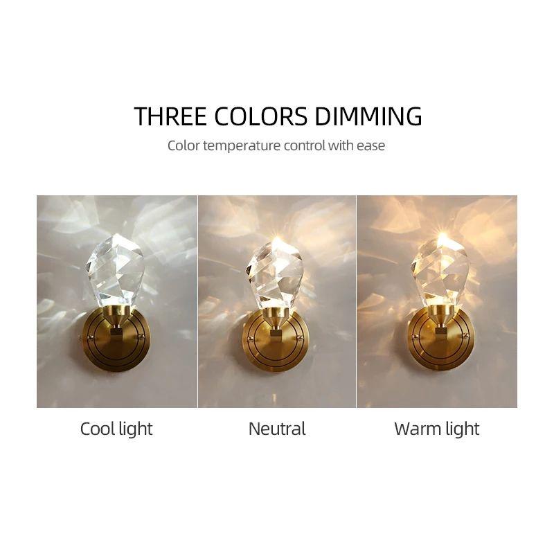 Modern Copper Large Crystal Wall Lamp - Image 4