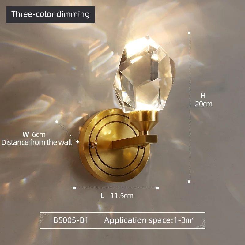 Modern Copper Large Crystal Wall Lamp - Image 3