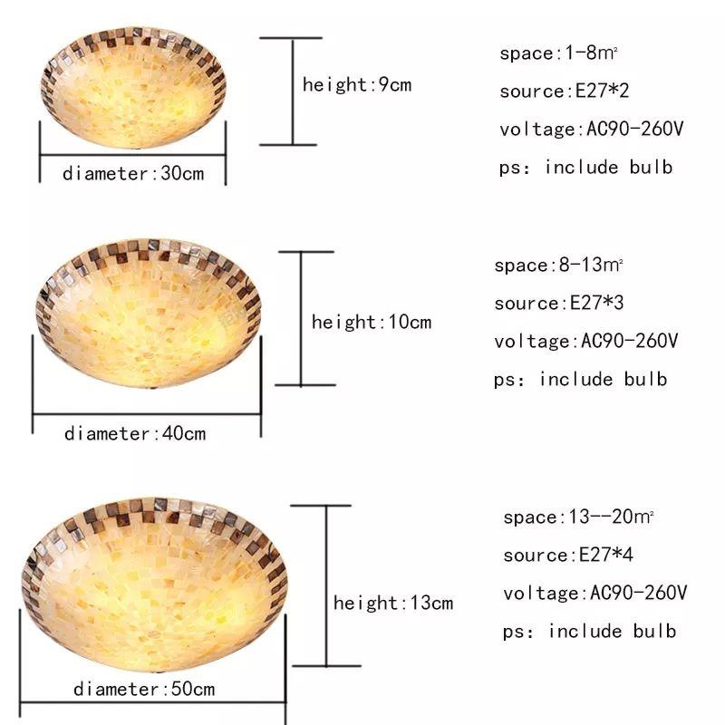 Tiffany Mediterranean Natural Shell Ceiling Light - Image 4