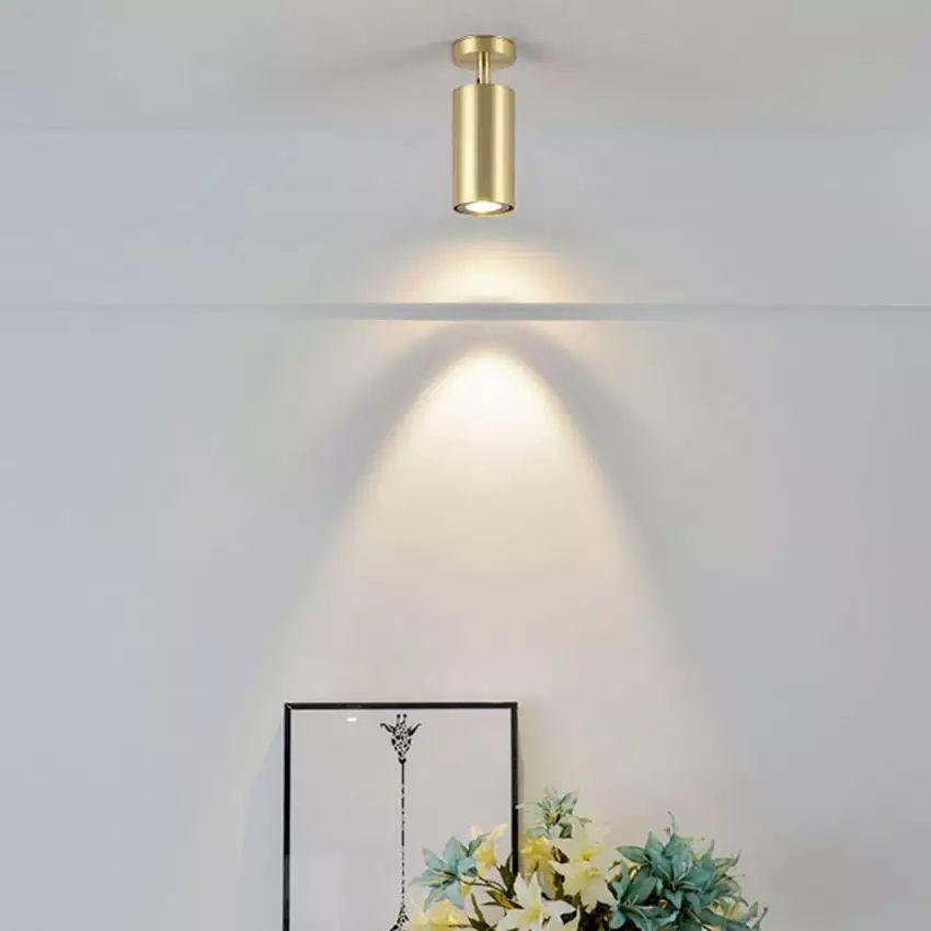 Nordic Acrylic Gold Rotatable LED Copper Ceiling Lamp - Image 7