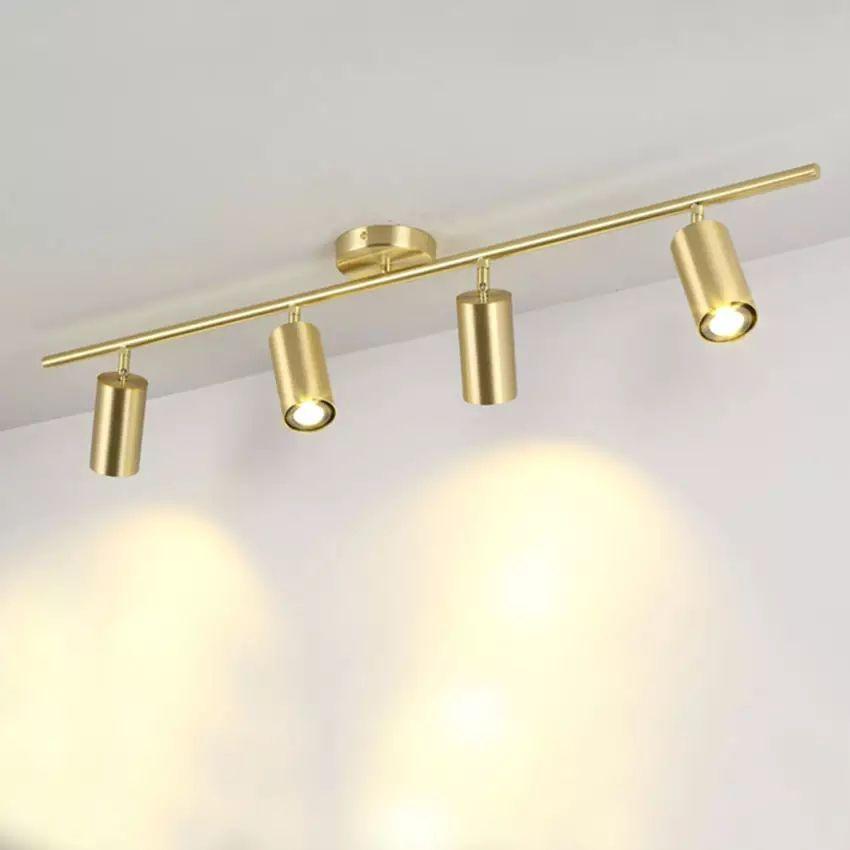 Nordic Acrylic Gold Rotatable LED Copper Ceiling Lamp - Image 6