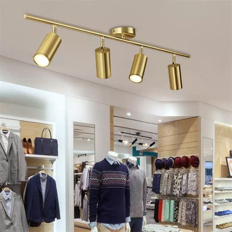 Nordic Acrylic Gold Rotatable LED Copper Ceiling Lamp - Image 4
